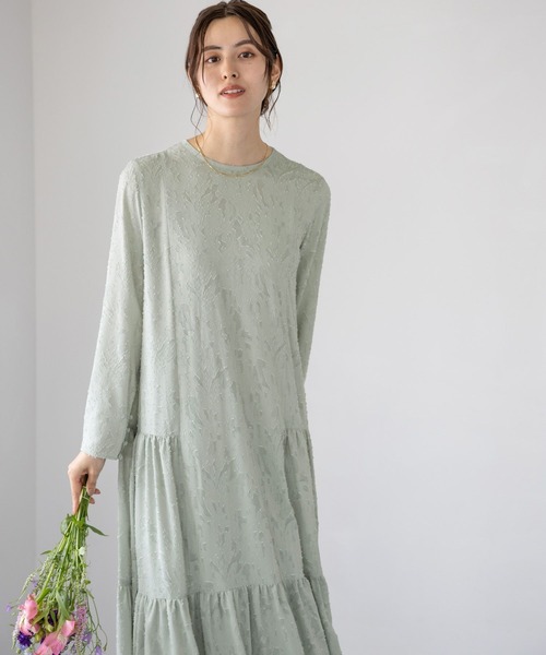 LEPSIM(レプシィム)の「カットジャガードワンピース【jours heureux】 964382(ワンピース・レディース・ブラック/ライトグリーン・FREE)」の7枚目の写真