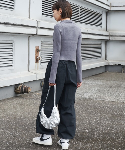 Auntie Rosa Holiday（アンティローザホリデー）の「リブ編みダブルZIPカーディガン（カーディガン/ボレロ・レディース・チャコールグレー/アイボリー/オリーブ・FREE）」の14枚目の写真