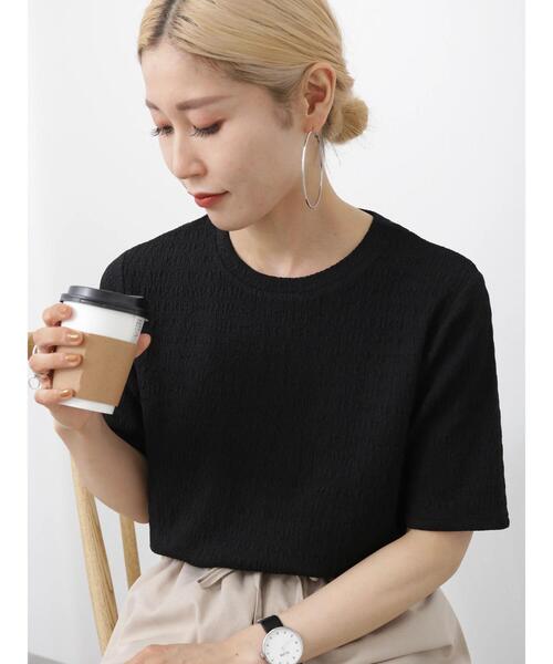 Samansa Mos2 blue（サマンサモスモスブルー）の「楊柳プルオーバー（Tシャツ/カットソー・レディース・オフホワイト/グリーン/ブラック・F）」の4枚目の写真