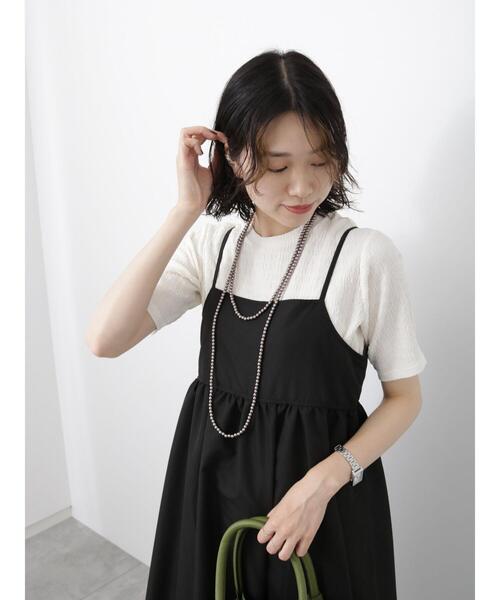 Samansa Mos2 blue（サマンサモスモスブルー）の「楊柳プルオーバー（Tシャツ/カットソー・レディース・オフホワイト/グリーン/ブラック・F）」の5枚目の写真