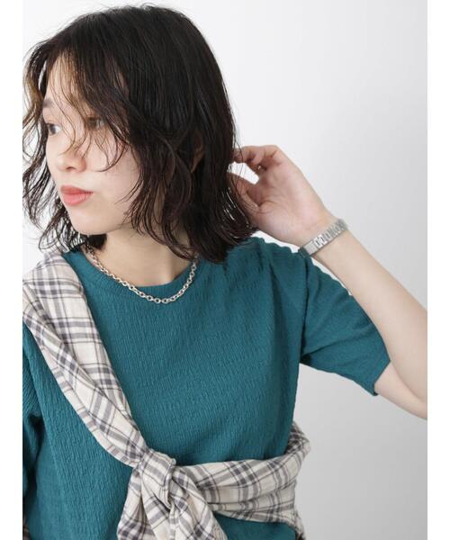 Samansa Mos2 blue（サマンサモスモスブルー）の「楊柳プルオーバー（Tシャツ/カットソー・レディース・オフホワイト/グリーン/ブラック・F）」の9枚目の写真