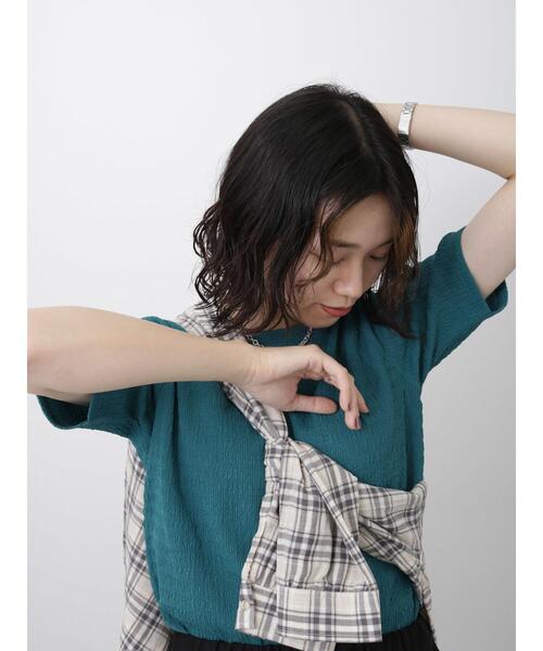 Samansa Mos2 blue（サマンサモスモスブルー）の「楊柳プルオーバー（Tシャツ/カットソー・レディース・オフホワイト/グリーン/ブラック・F）」の10枚目の写真