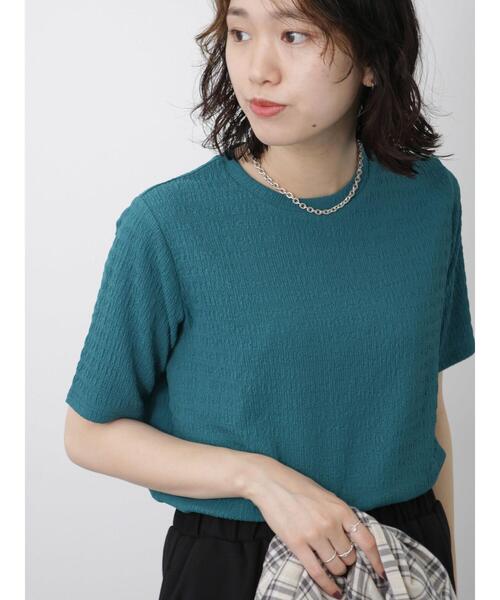 Samansa Mos2 blue（サマンサモスモスブルー）の「楊柳プルオーバー（Tシャツ/カットソー・レディース・オフホワイト/グリーン/ブラック・F）」の14枚目の写真