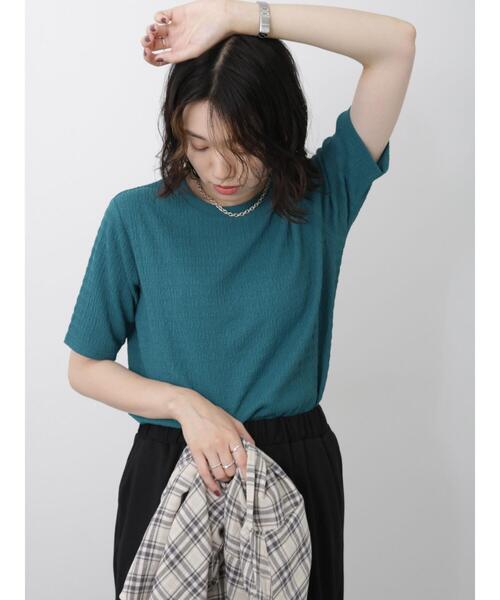 Samansa Mos2 blue（サマンサモスモスブルー）の「楊柳プルオーバー（Tシャツ/カットソー・レディース・オフホワイト/グリーン/ブラック・F）」の15枚目の写真