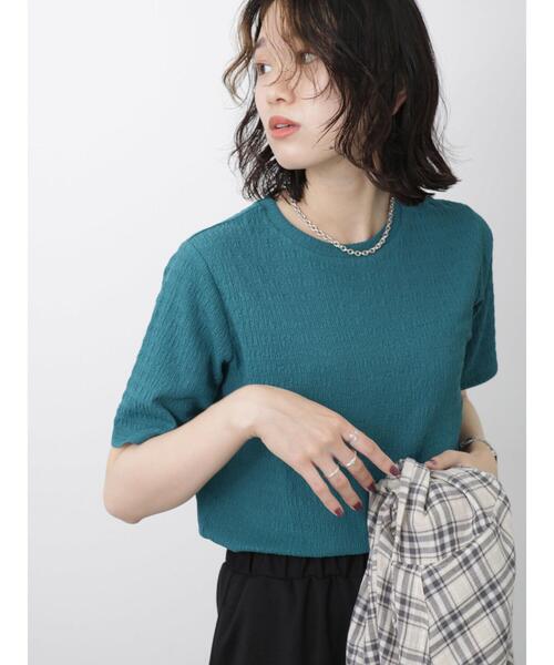 Samansa Mos2 blue（サマンサモスモスブルー）の「楊柳プルオーバー（Tシャツ/カットソー・レディース・オフホワイト/グリーン/ブラック・F）」の16枚目の写真