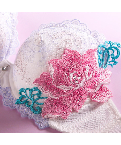 HIMICO（ヒミコ）の「【華やかな異国情緒漂う  016series】Esoticita Rosa ブラ（ブラジャー・レディース・オフホワイト/ターコイズブルー/ブラック/ブラウン/グレー/グリーン・B70/B75/C65/C70/C75/D65/D70/D75/D80/E65/E70/E75/E80/F65/F70/F75/F80/B65/C80）」の8枚目の写真