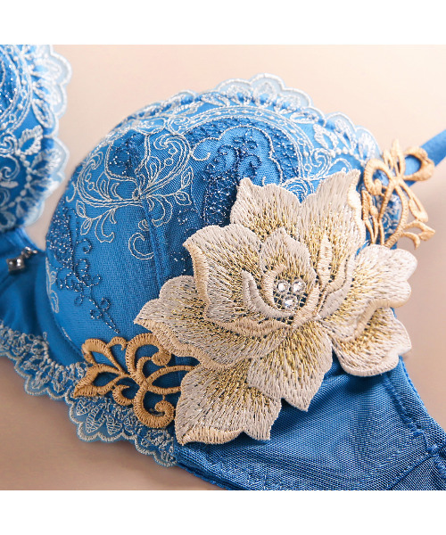 HIMICO（ヒミコ）の「【華やかな異国情緒漂う  016series】Esoticita Rosa ブラ（ブラジャー・レディース・オフホワイト/ターコイズブルー/ブラック/ブラウン/グレー/グリーン・B70/B75/C65/C70/C75/D65/D70/D75/D80/E65/E70/E75/E80/F65/F70/F75/F80/B65/C80）」の9枚目の写真