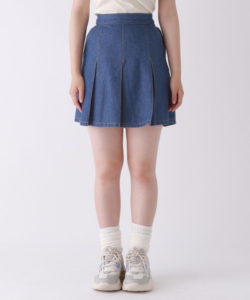 repipi armario（レピピ アルマリオ）の「デニムボックスプリーツスカート（デニムスカート・キッズ・ブラック/ネイビー/インディゴブルー・SMALL/MEDIUM/LARGE）」の8枚目の写真