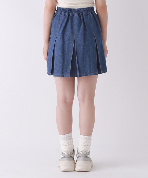 repipi armario（レピピ アルマリオ）の「デニムボックスプリーツスカート（デニムスカート・キッズ・ブラック/ネイビー/インディゴブルー・SMALL/MEDIUM/LARGE）」の10枚目の写真