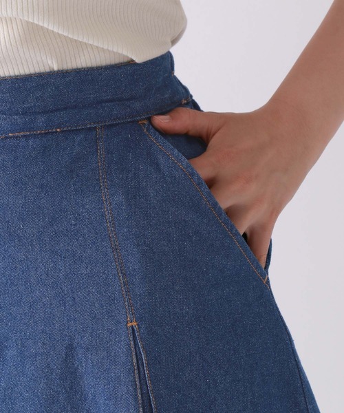 repipi armario（レピピ アルマリオ）の「デニムボックスプリーツスカート（デニムスカート・キッズ・ブラック/ネイビー/インディゴブルー・SMALL/MEDIUM/LARGE）」の12枚目の写真