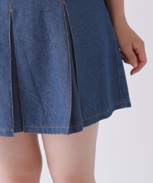 repipi armario（レピピ アルマリオ）の「デニムボックスプリーツスカート（デニムスカート・キッズ・ブラック/ネイビー/インディゴブルー・SMALL/MEDIUM/LARGE）」の13枚目の写真