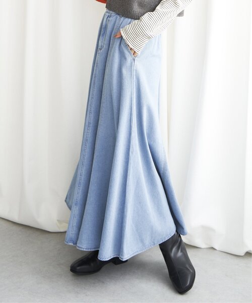 美品▲ebure エブール //デニムフレアスカート▲ネイビー　紺色 デニムフレアスカート（デニムスカート） | Eprouve（エプローブ