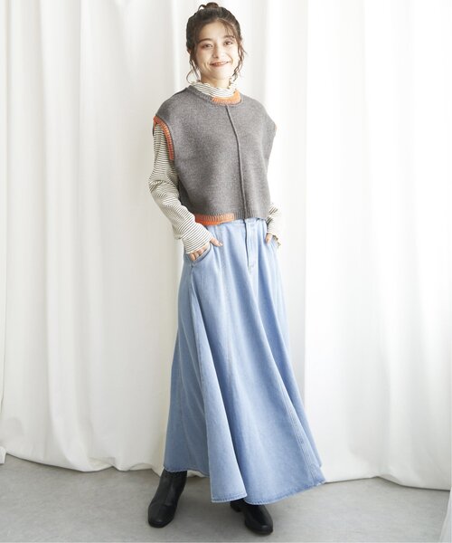 LBC（エルビーシー）の「デニムフレアロングスカート（スカート・レディース・ネイビー/ブルー・L/M）」の13枚目の写真