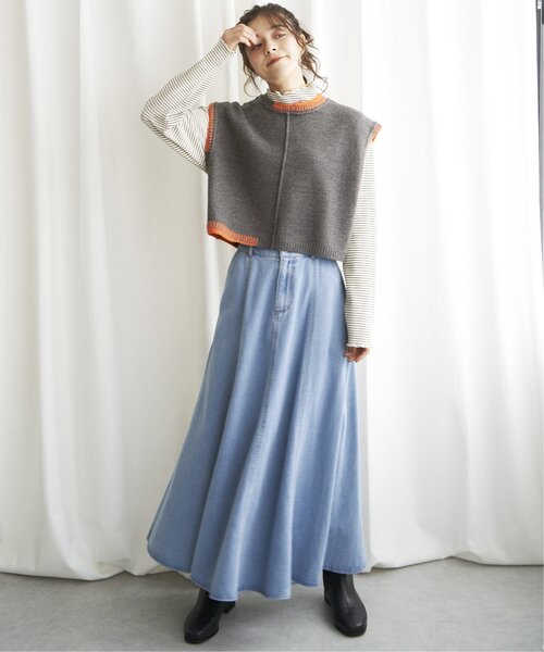 LBC（エルビーシー）の「デニムフレアロングスカート（スカート・レディース・ネイビー/ブルー・L/M）」の14枚目の写真