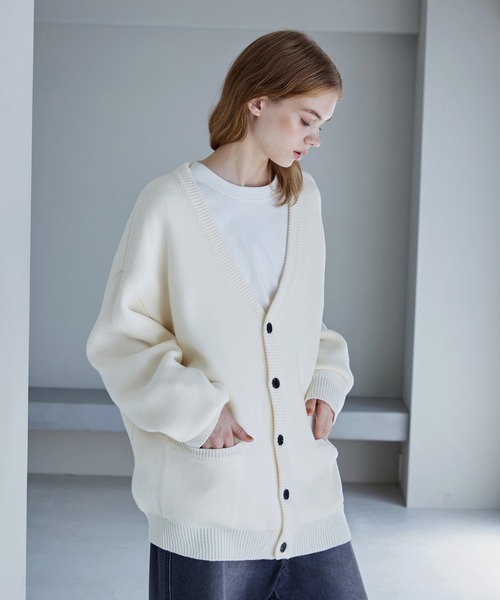 SERACE】Loose silhouette volume knit cardigan / ルーズ