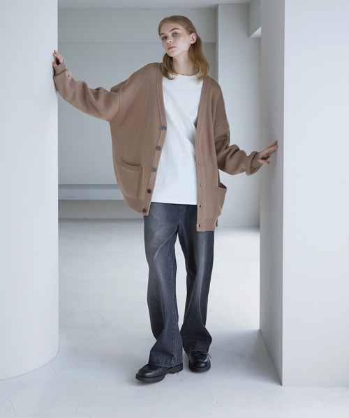 SERACE】Loose silhouette volume knit cardigan / ルーズシルエット