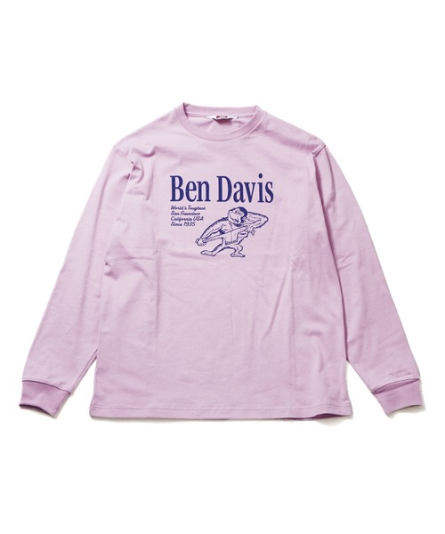 BEN DAVIS(ベンデイビス)の「《BEN DAVIS》PRINT LONG SLEEVE TEE/リサイクルコットン混(Tシャツ/カットソー・レディース・ネイビー/オフホワイト/ピンク・FREE)」の4枚目の写真