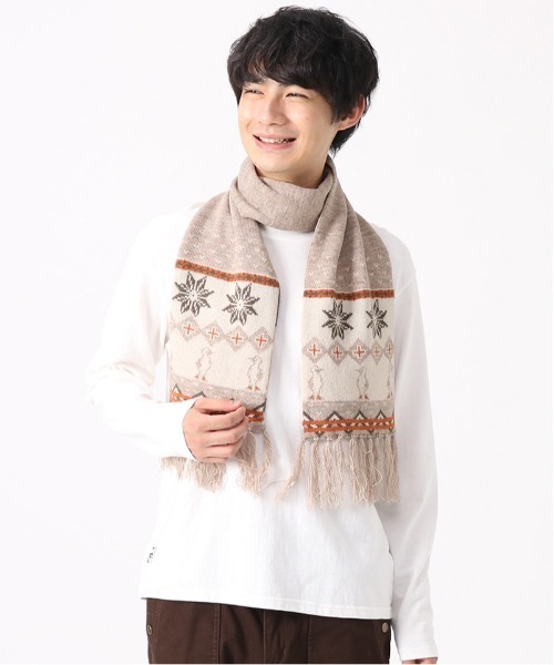CHUMS(チャムス)の「【CHUMS】Booby Snow Knit Muffler(マフラー・メンズ・ベージュ/ネイビー・FREE)」の3枚目の写真