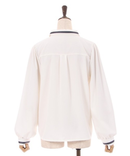 axes femme(アクシーズファム)の「ライン使いタイ付ブラウス(シャツ/ブラウス・レディース・ホワイト/グレー/ベージュ・LARGE/MEDIUM)」の7枚目の写真