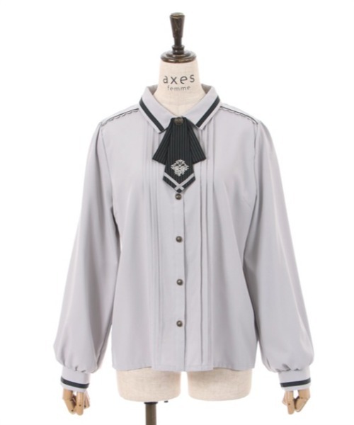 axes femme(アクシーズファム)の「ライン使いタイ付ブラウス(シャツ/ブラウス・レディース・ホワイト/グレー/ベージュ・LARGE/MEDIUM)」の15枚目の写真