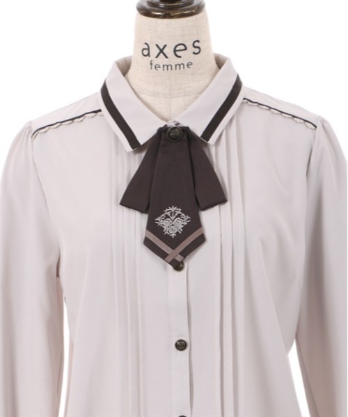 axes ブラウスセット セール】ライン使いタイ付ブラウス（シャツ/ブラウス）｜axes femme