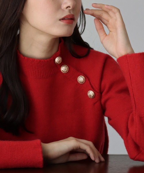 美品 ブルーレーベル ニットワンピース タートルネック 金ボタン ワインレッド 楽天市場】【送料無料】ニット ワンピース レディース ロング丈