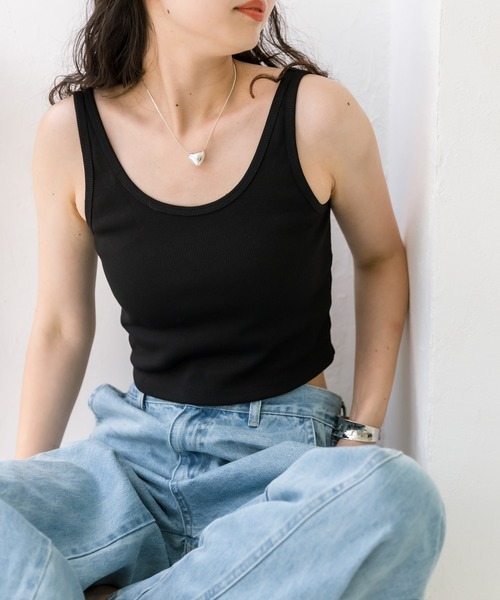 mystic（ミスティック）の「パット付リブタンクトップ（タンクトップ・レディース・ベージュ/チャコールグレー/ブラック・FREE）」の5枚目の写真