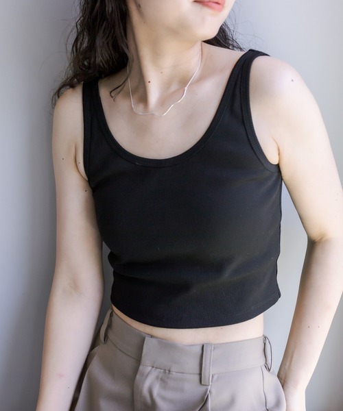mystic（ミスティック）の「パット付リブタンクトップ（タンクトップ・レディース・ベージュ/チャコールグレー/ブラック・FREE）」の19枚目の写真