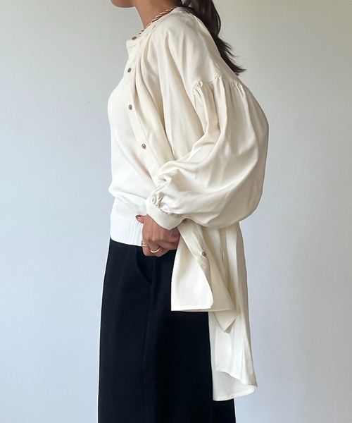 un dix cors（アンディコール）の「レーヨンモダールギャザーブラウス（シャツ/ブラウス・レディース・ピンク/カーキ/ホワイト系その他・FREE）」の9枚目の写真