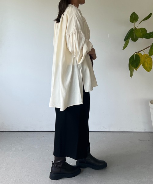 un dix cors（アンディコール）の「レーヨンモダールギャザーブラウス（シャツ/ブラウス・レディース・ピンク/カーキ/ホワイト系その他・FREE）」の14枚目の写真