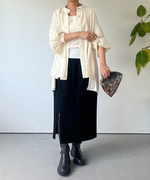 un dix cors（アンディコール）の「レーヨンモダールギャザーブラウス（シャツ/ブラウス・レディース・ピンク/カーキ/ホワイト系その他・FREE）」の16枚目の写真