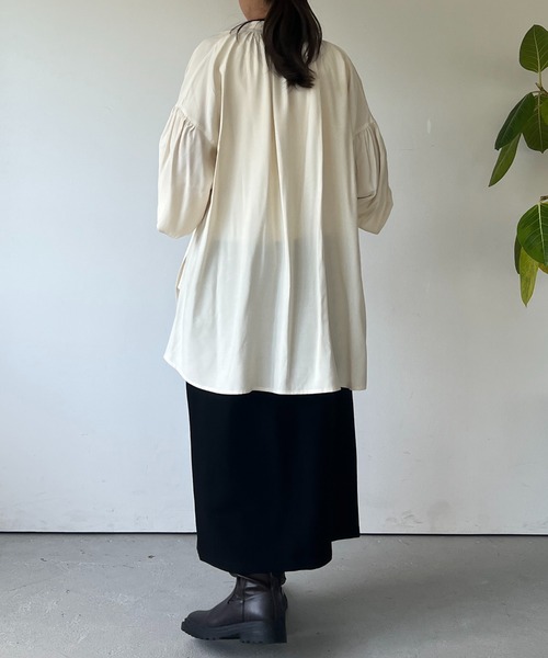 un dix cors（アンディコール）の「レーヨンモダールギャザーブラウス（シャツ/ブラウス・レディース・ピンク/カーキ/ホワイト系その他・FREE）」の15枚目の写真