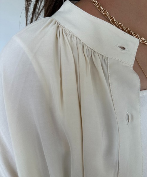 un dix cors（アンディコール）の「レーヨンモダールギャザーブラウス（シャツ/ブラウス・レディース・ピンク/カーキ/ホワイト系その他・FREE）」の18枚目の写真