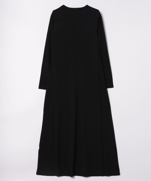 ＊美品＊黒いマキシワンピース リブ編みジャージーマキシワンピース（ワンピース）｜coca（coca