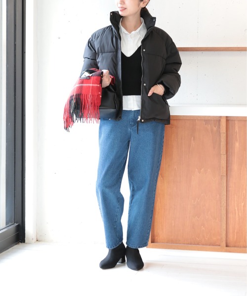 MAISON BREEZE（メゾンブリーズ）の「【MAISON BREEZE】ボリュームスタンドカラー中綿ダウンジャケット KNF037（ダウンジャケット/コート・レディース・ホワイト/ブラック/ベージュ・FREE）」の9枚目の写真