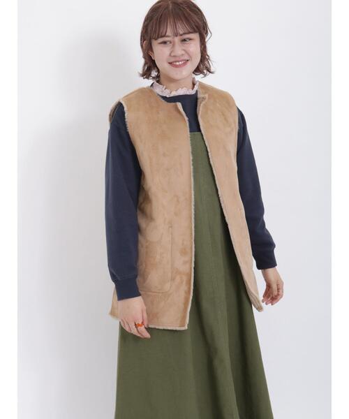 ✦極美品✦ Burn Breeze 高級ムートン ベスト アンティーク レザー STUNNING LURE(スタニングルアー) ムートンベスト ブラウン サイズ 36