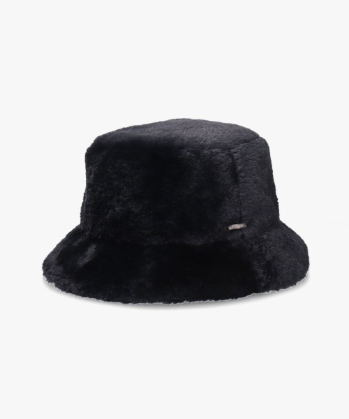 OVERRIDE(オーバーライド)の「OVERRIDE FAKEFUR BUCKET HAT SGP / オーバーライド(ハット・レディース・ホワイト/ベージュ/ブラック/ブラウン系/ホワイト系・58cm)」の22枚目の写真