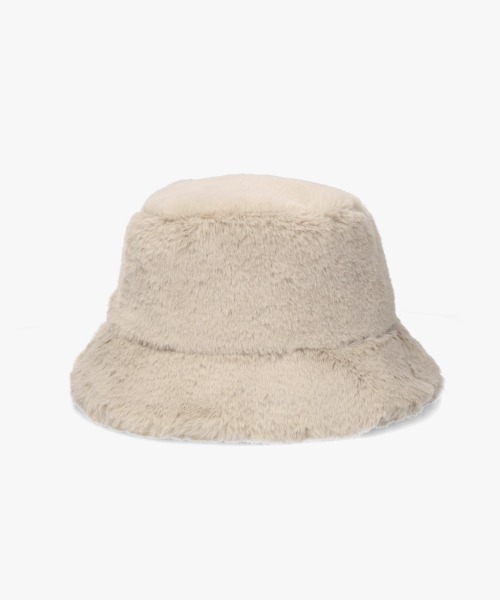 OVERRIDE(オーバーライド)の「OVERRIDE FAKEFUR BUCKET HAT SGP / オーバーライド(ハット・レディース・ホワイト/ベージュ/ブラック/ブラウン系/ホワイト系・58cm)」の15枚目の写真