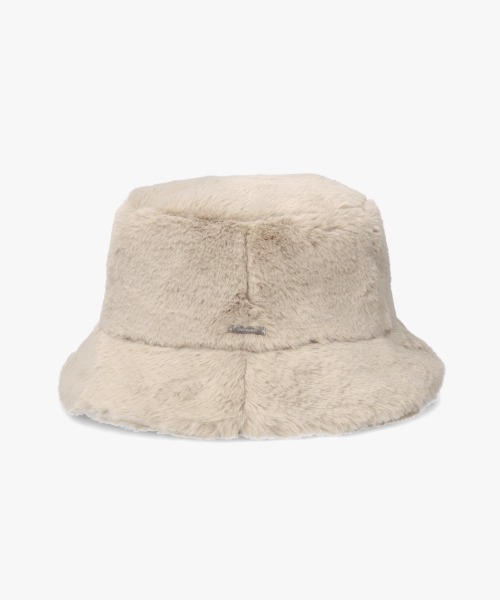 OVERRIDE(オーバーライド)の「OVERRIDE FAKEFUR BUCKET HAT SGP / オーバーライド(ハット・レディース・ホワイト/ベージュ/ブラック/ブラウン系/ホワイト系・58cm)」の16枚目の写真