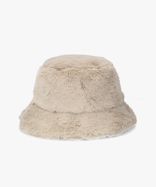 OVERRIDE(オーバーライド)の「OVERRIDE FAKEFUR BUCKET HAT SGP / オーバーライド(ハット・レディース・ホワイト/ベージュ/ブラック/ブラウン系/ホワイト系・58cm)」の17枚目の写真