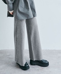 kirakiraShop（キラキラショップ）の「[低身長向けサイズあり] トレンドの長め丈で垢抜ける。サイド フリンジ ニット パンツ（その他パンツ）」