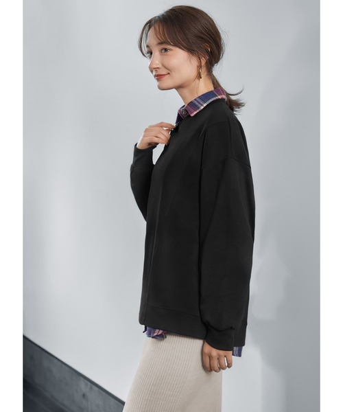 STYLE DELI(スタイルデリ)の「切替ライトスウェットトップス(スウェット・レディース・ネイビー/ベージュ系その他/ライトグレー/ブラック・FREE)」の15枚目の写真