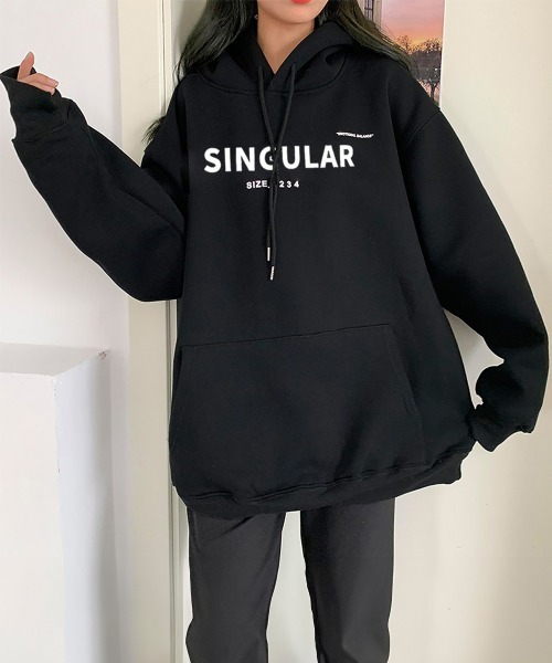 Miniministore(ミニミニストア)の「裏起毛 パーカー ルーズフーディー 秋冬(パーカー・レディース・ブラック/ホワイト/グレー・フリー)」の1枚目の写真
