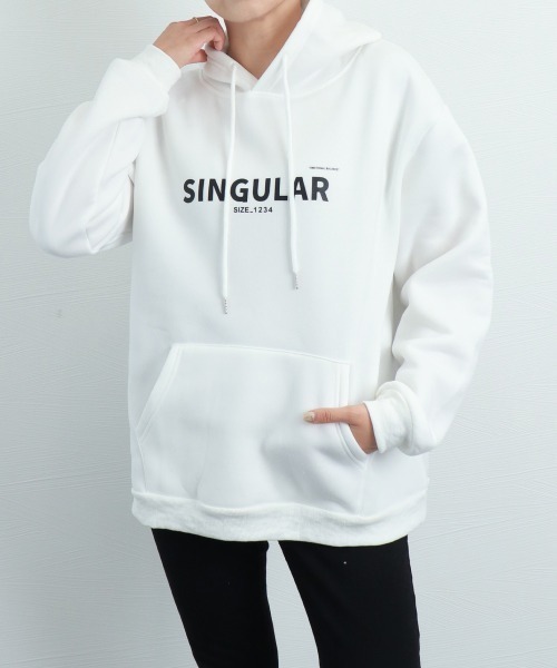Miniministore(ミニミニストア)の「裏起毛 パーカー ルーズフーディー 秋冬(パーカー・レディース・ブラック/ホワイト/グレー・フリー)」の7枚目の写真