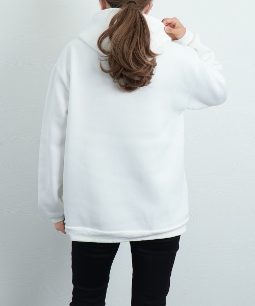 Miniministore(ミニミニストア)の「裏起毛 パーカー ルーズフーディー 秋冬(パーカー・レディース・ブラック/ホワイト/グレー・フリー)」の15枚目の写真
