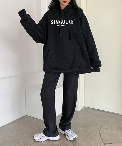 Miniministore(ミニミニストア)の「裏起毛 パーカー ルーズフーディー 秋冬(パーカー・レディース・ブラック/ホワイト/グレー・フリー)」の17枚目の写真
