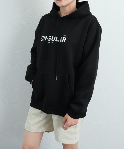 Miniministore(ミニミニストア)の「裏起毛 パーカー ルーズフーディー 秋冬(パーカー・レディース・ブラック/ホワイト/グレー・フリー)」の6枚目の写真