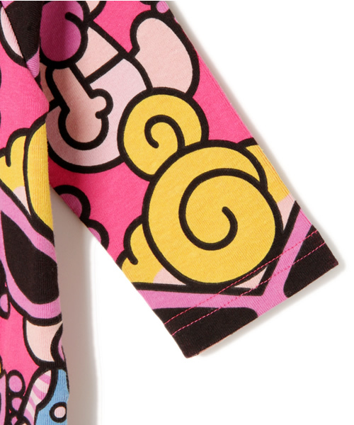 HYSTERIC MINI（ヒステリックミニ）の「BABY HELLO HYSTERIC MINI 総柄 2WAYロンパース（ロンパース・キッズ・ピンク系その他・FREE）」の6枚目の写真