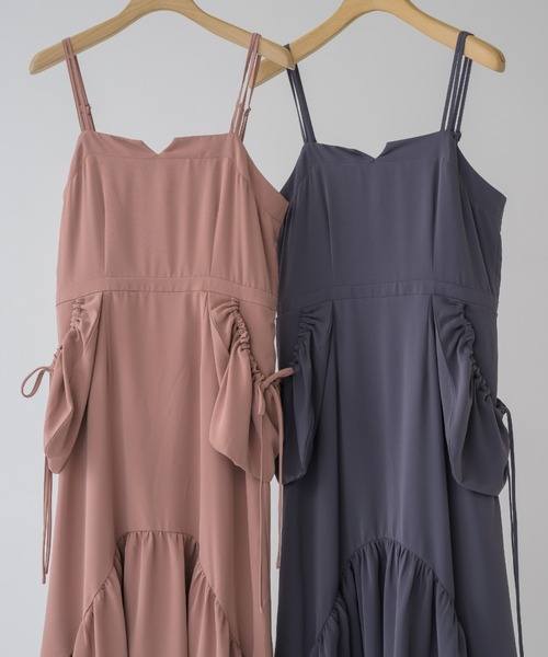 idem（イデム）の「drawstring pocket onepiece/ポケットデザインキャミワンピース（ワンピース・レディース・チャコールグレー/ピンク・FREE）」の20枚目の写真