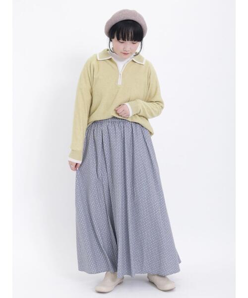 Samansa Mos2(サマンサ モスモス)の「◎ハーフジップニットトップス(ニット/セーター・レディース・ネイビー/ベージュ/グリーン/グレー・F)」の13枚目の写真